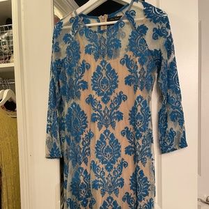 Blue lace dress